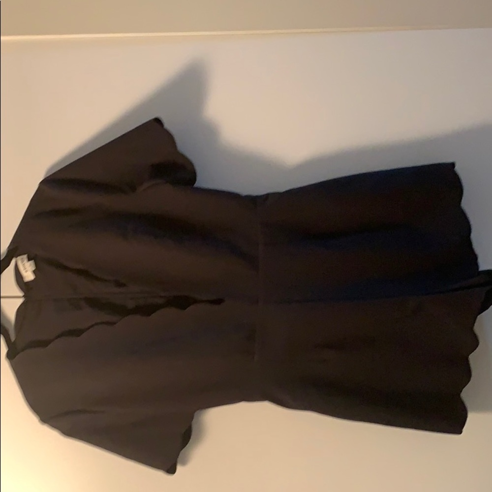 Scalloped plunge romper